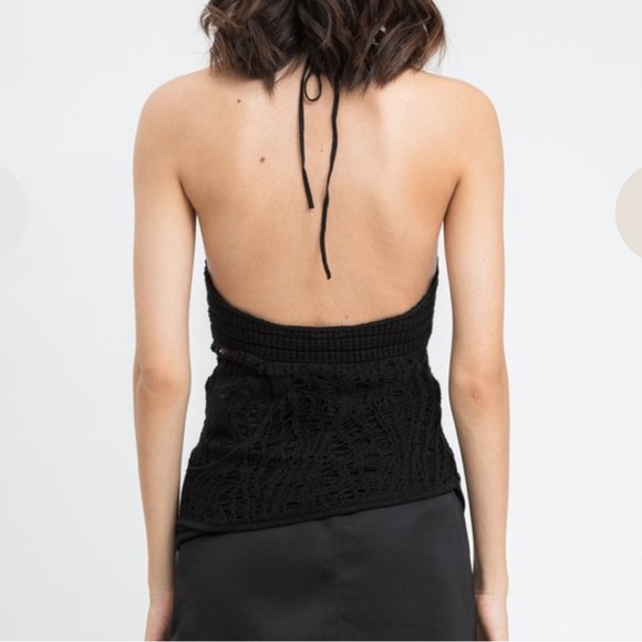 DANIELLE GUIZIO KNIT CROCHET HALTER TOP - Picture 5 of 5